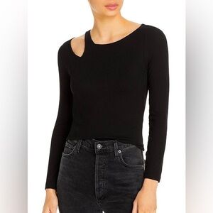 LNA‎ Turlington Rib Long Sleeve Top Black M